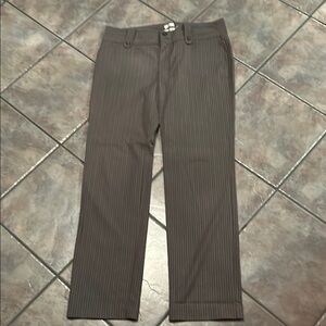 Gray Dress Pants with Straight Leg Cut